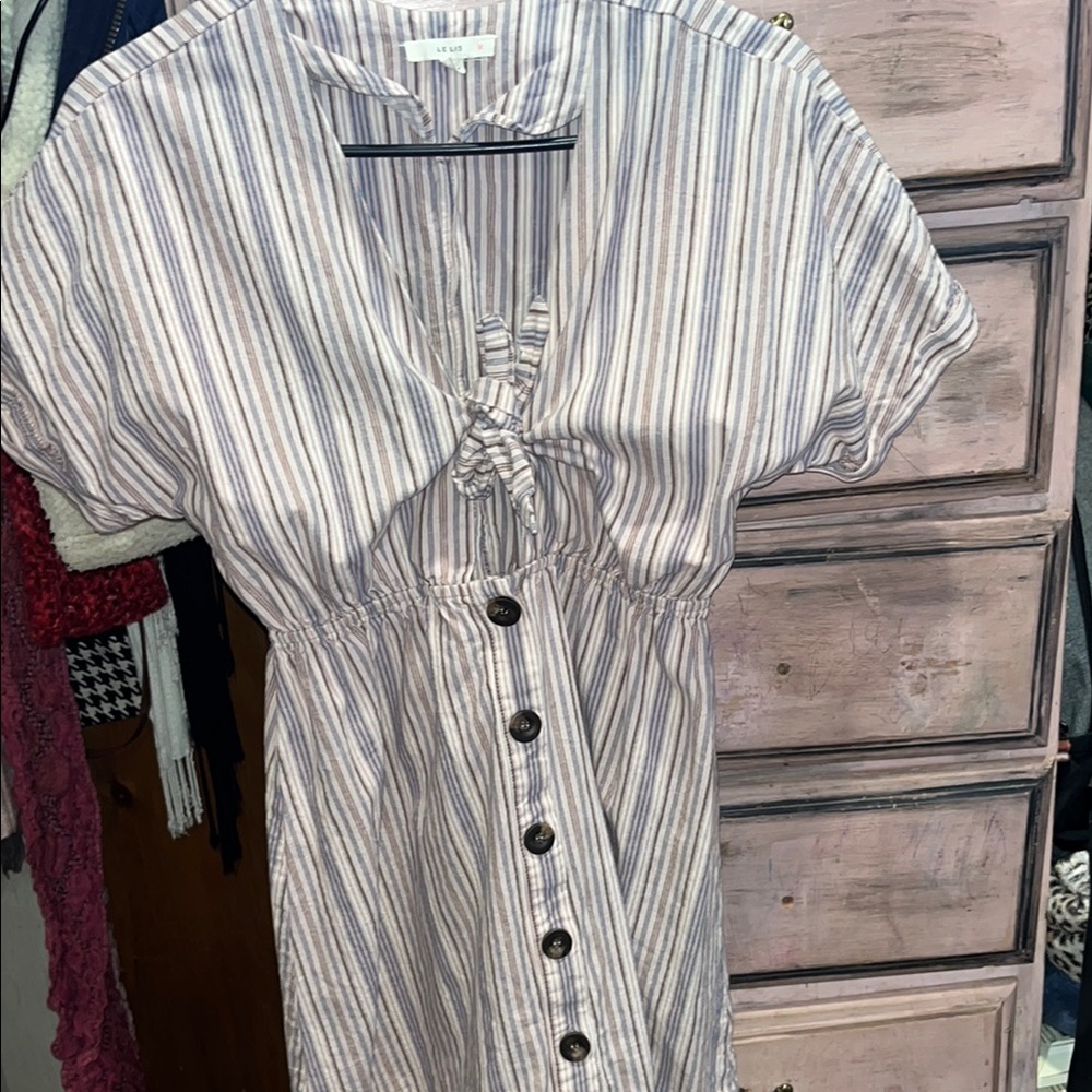 Striped Button-Down Dress